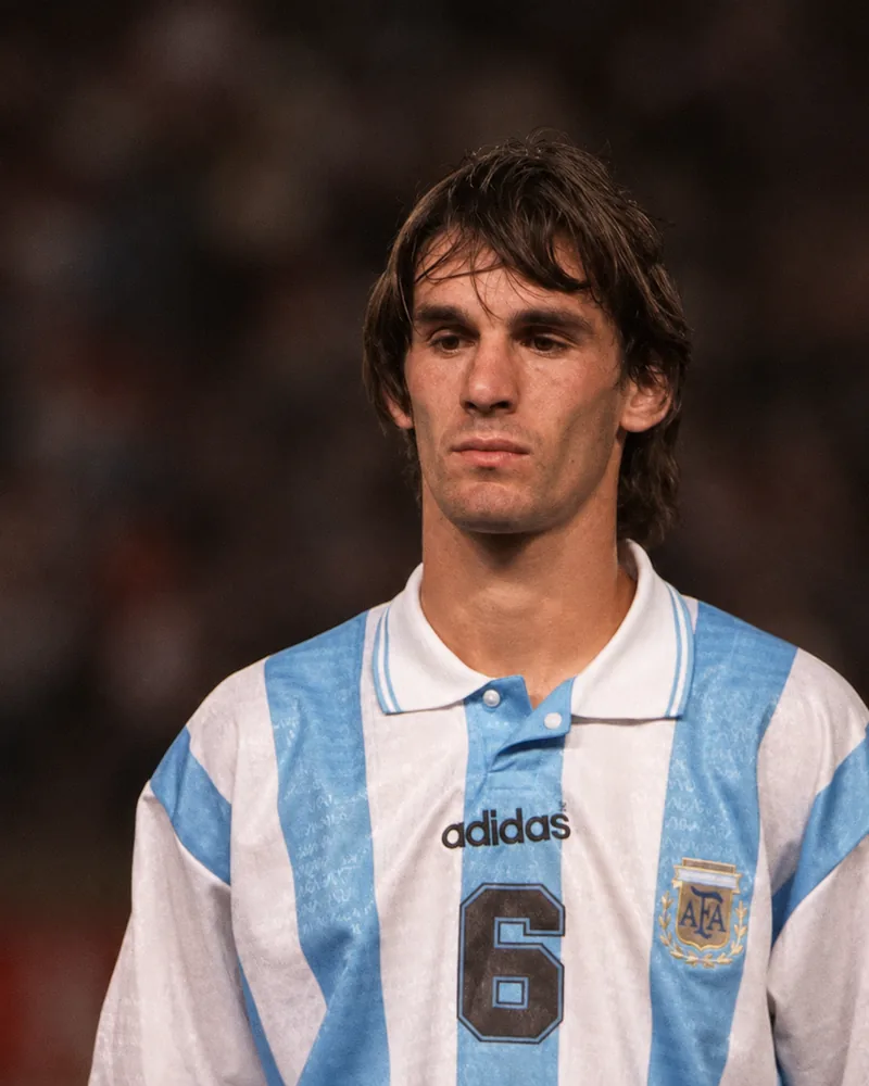 Pablo Paz con la camiseta de la Selección Argentina en el Mundial de 1998